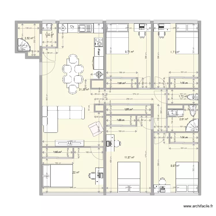 T5 Ancely - Brisou après rénovation V2. Plan de T5 Ancely - Brisou après rénovation V2. Plan de