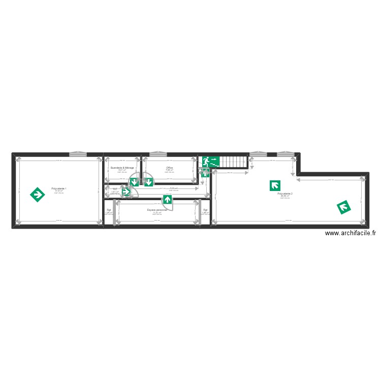 94 St Maur 65 Foch Projet Jordan EVAC. Plan de 21 pièces et 265 m2