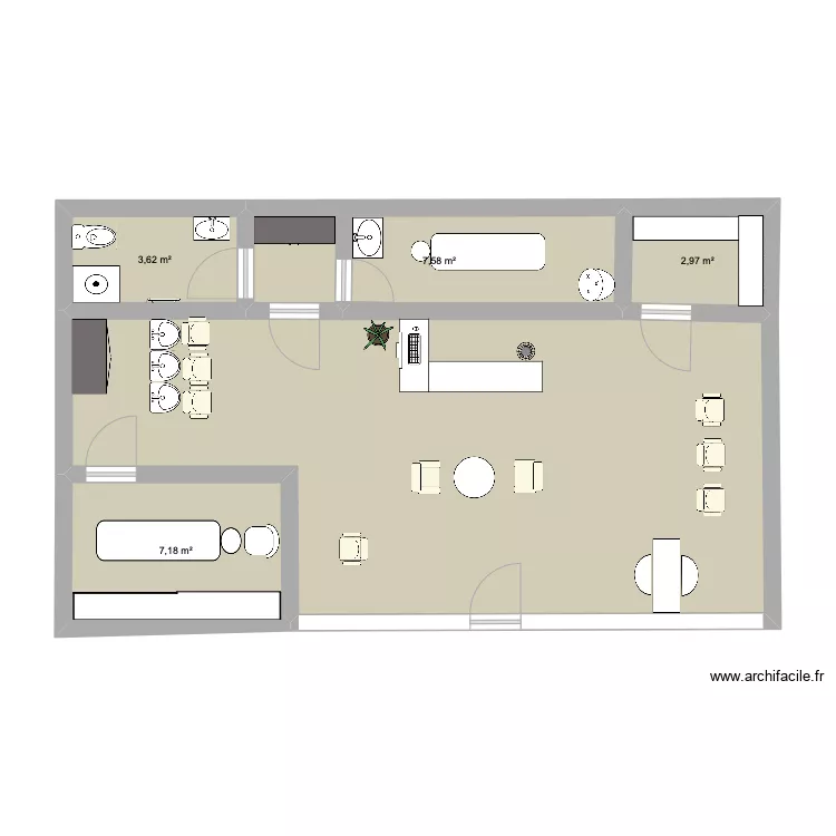 salon de coiffure L Art de Pl Hair. Plan de 