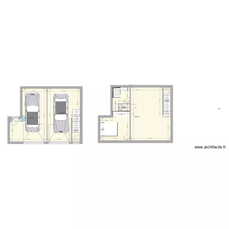 Appartement 1ch. Plan de 