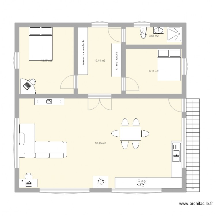 Haut de villa. Plan de 0 pièce et 0 m2