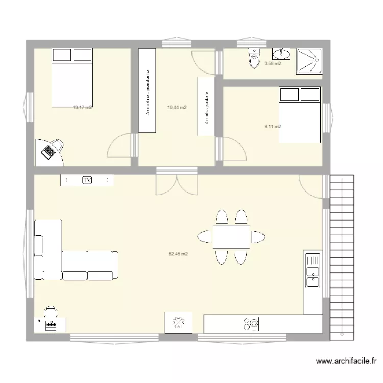Haut de villa. Plan de 