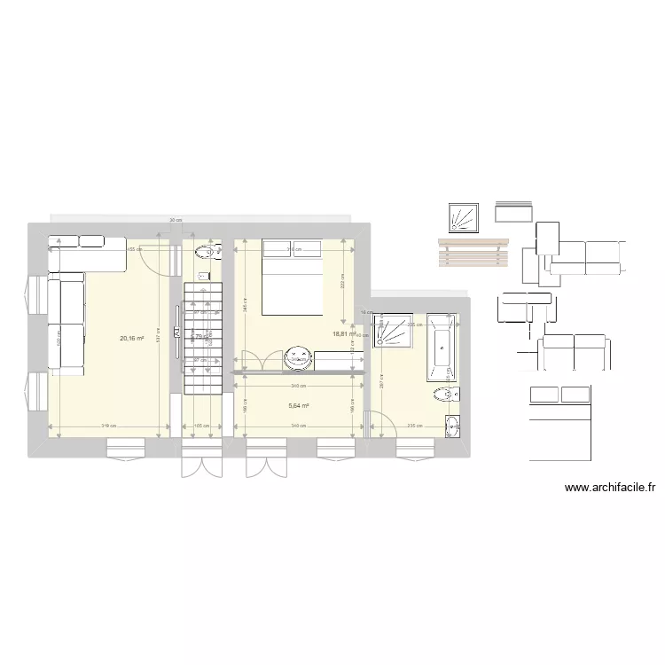 MAISON JAUNE. Plan de 