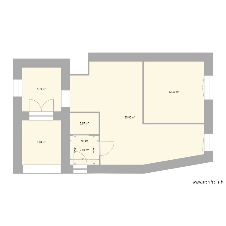 CANNES. Plan de 6 pièces et 55 m2