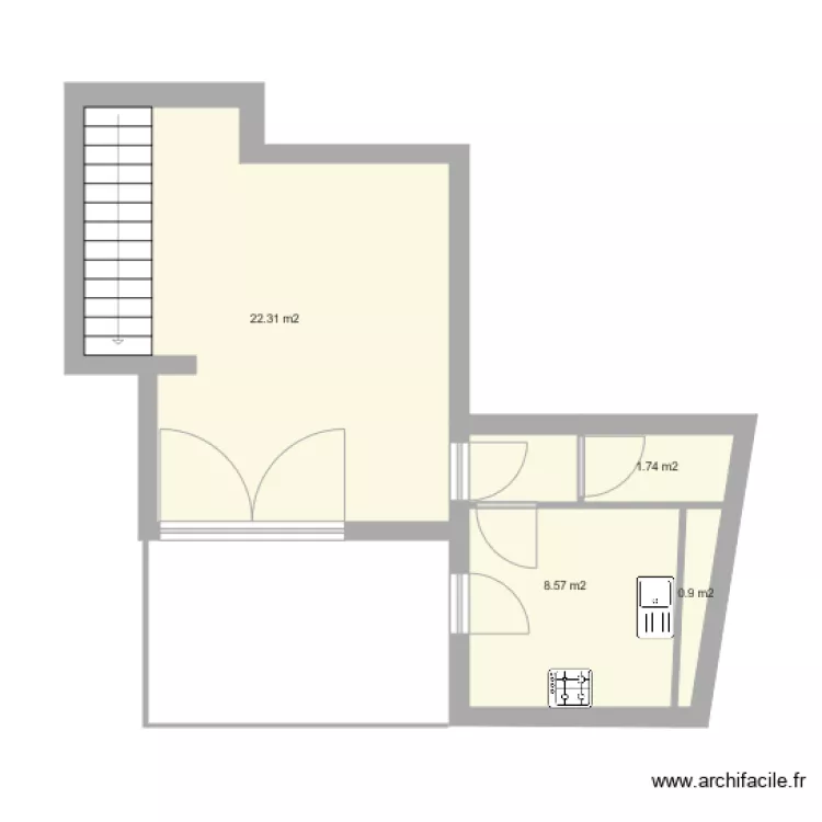 Le Plessis niveau interm&eacute;diaire situation actuelle. Plan de 