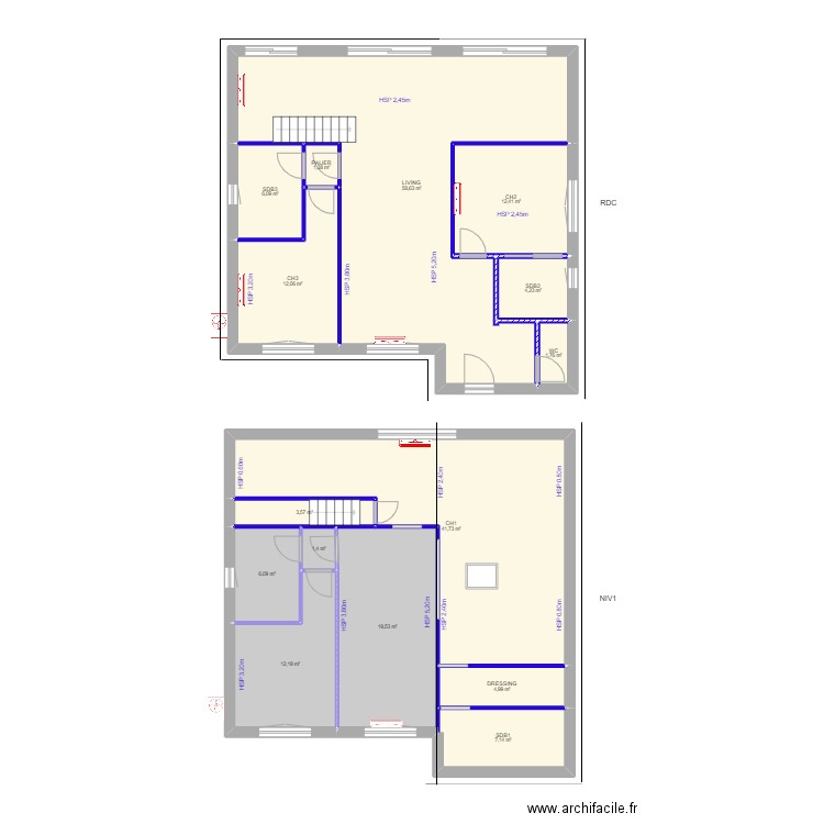 Clim Cadaujac. Plan de 30 pièces et 390 m2