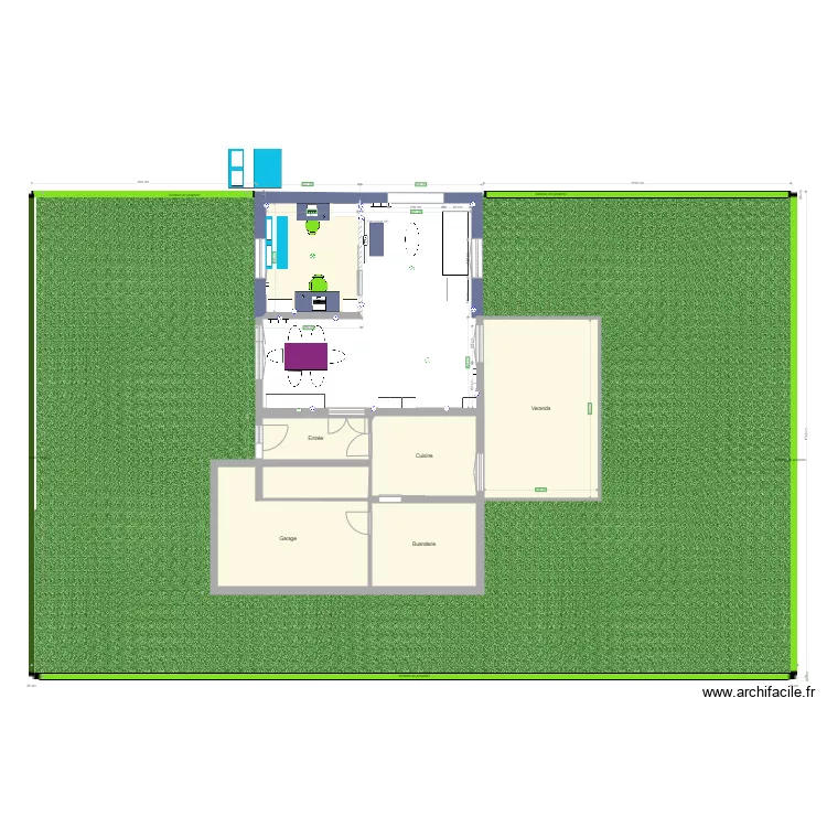 REZ DE CHAUSSEE VUE DESSUS INTERIEURE. Plan de REZ DE CHAUSSEE VUE DESSUS INTERIEURE. Plan de