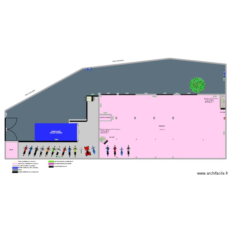 FC MOTOS RDC AVANT 1 er étage. Plan de 9 pièces et 697 m2