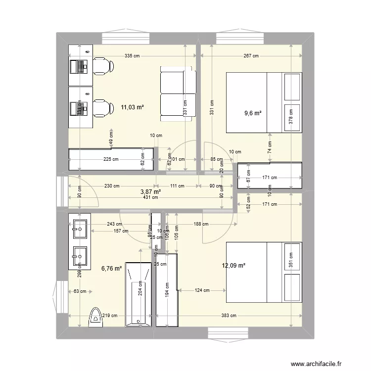 32RDS CHAMBRES ACTUEL. Plan de 