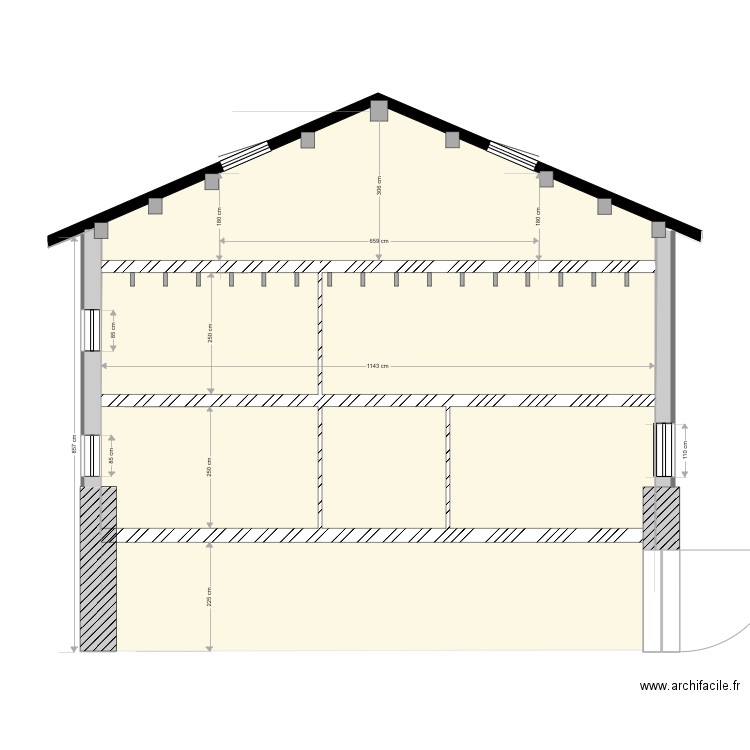 Plan de coupe projet. Plan de 0 pièce et 0 m2