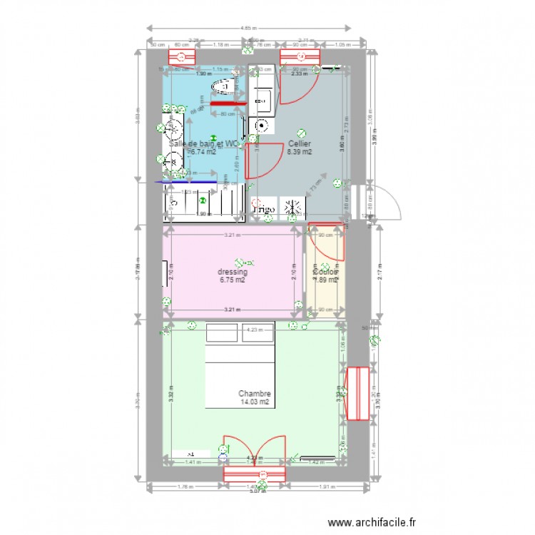 extension 4 pièces 38m hab 7 juillet ss mobilier. Plan de 0 pièce et 0 m2