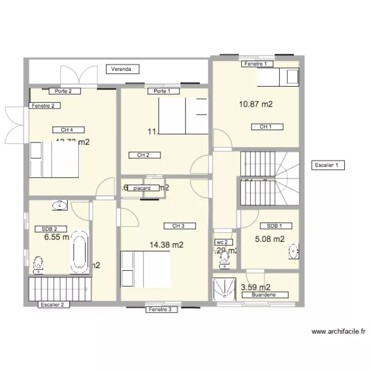 VILLA ST AND etage. Plan de 