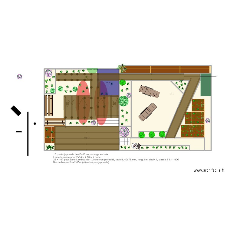 Plan Jardin 5. Plan de 12 pièces et 116 m2