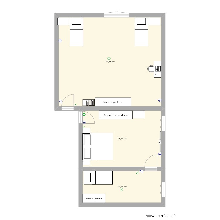 oral de projet. Plan de 3 pièces et 70 m2