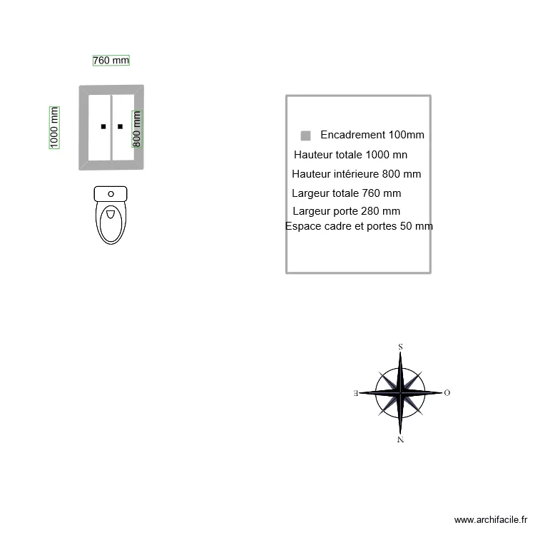 porte Toilette. Plan de 