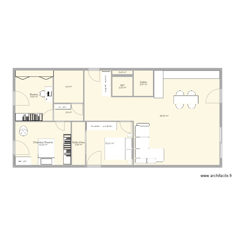 Appartement. Plan de 10 pièces et 96 m2