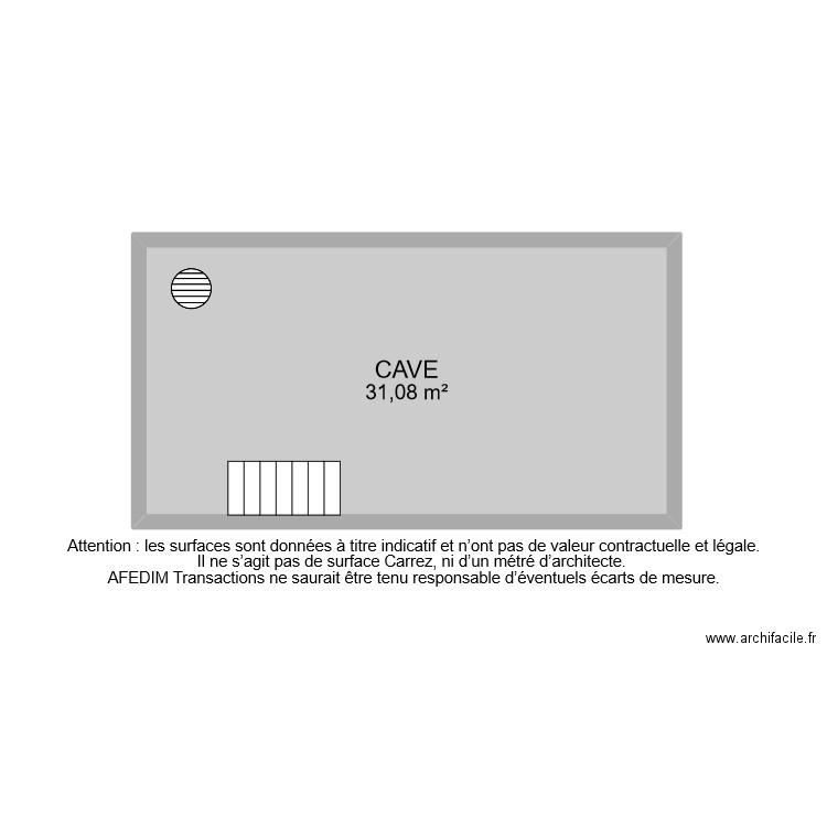 BI 8089 CAVE. Plan de 1 pièce et 31 m2