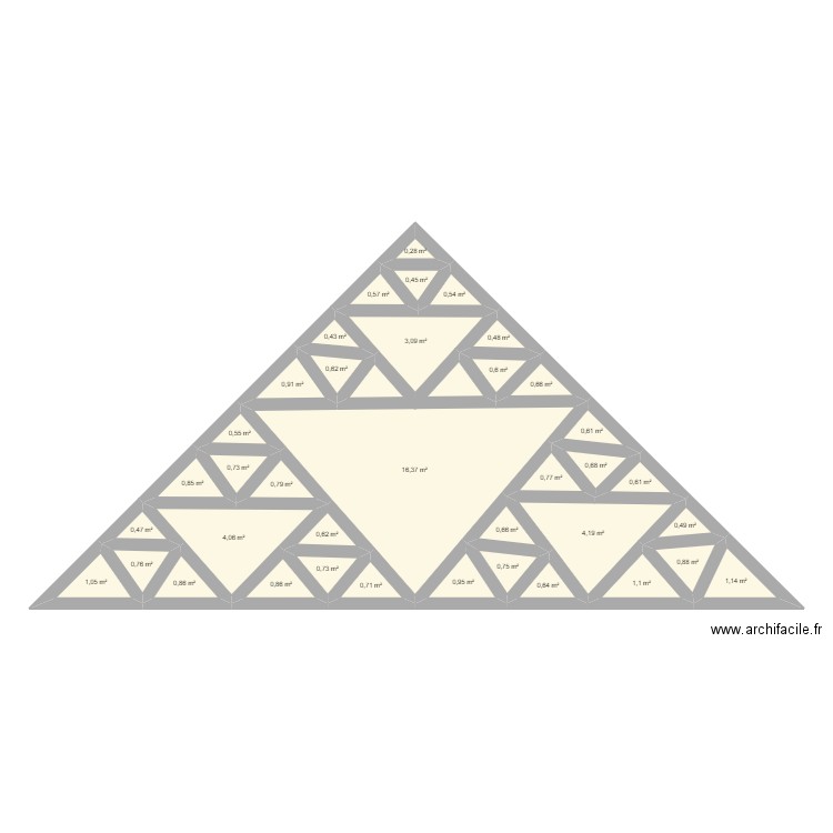 triangle. Plan de 0 pièce et 0 m2