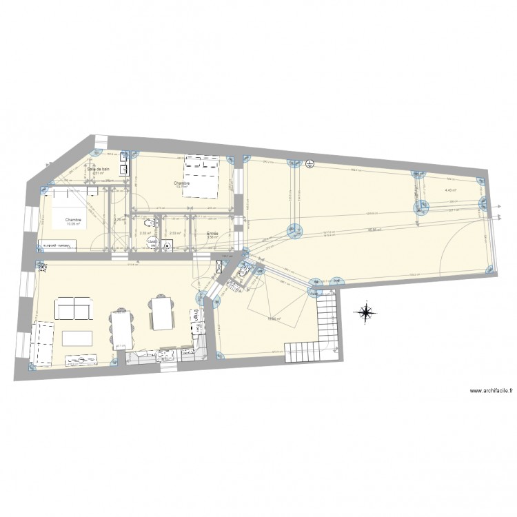 2ch cuis ouverte evac. Plan de 0 pièce et 0 m2