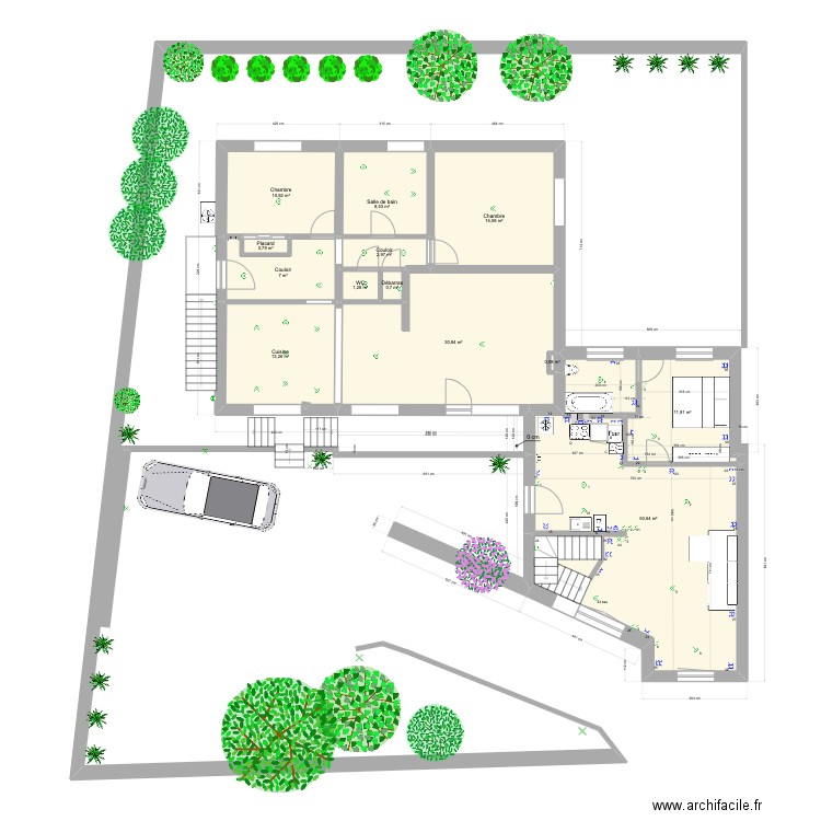 Appart 3 électricité ok. Plan de 13 pièces et 155 m2