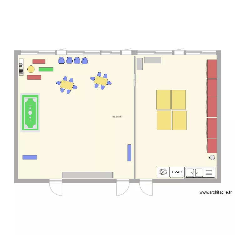 Salle polyvalente RDC. Plan de 