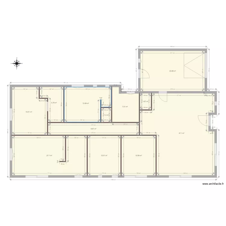 Maison Richerenches cloisons 2. Plan de 