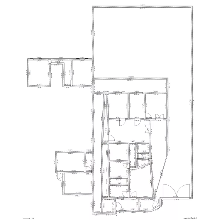 maison 2A 2e version noir et blanc. Plan de 