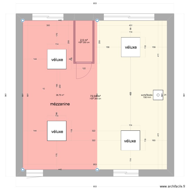 plan mézannine charpentier emmanuelle. Plan de 0 pièce et 0 m2