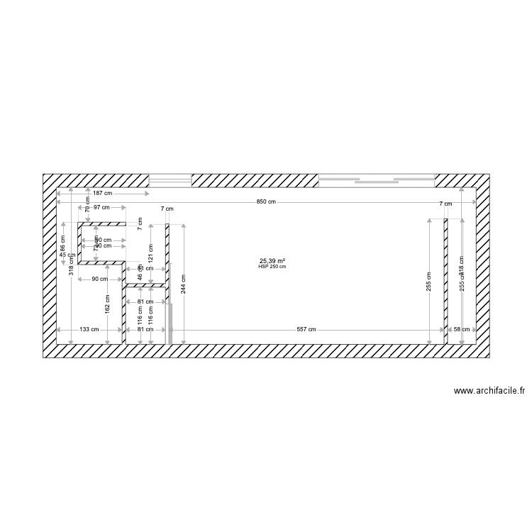 Studio Bellemène. Plan de 2 pièces et 26 m2