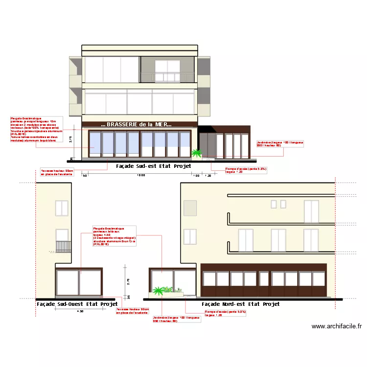 FACADES BRASSERIE PROJET. Plan de 