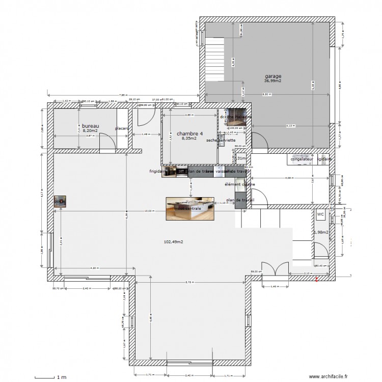 rdc plancher chauffant 1. Plan de 0 pièce et 0 m2