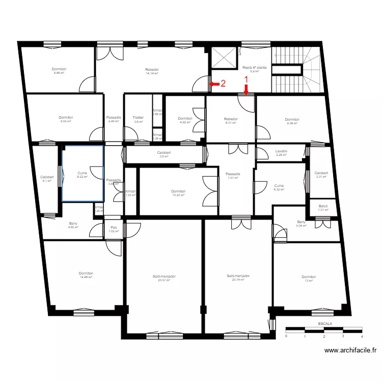 ED. CRISTALL, PLANTA 4. Plan de 