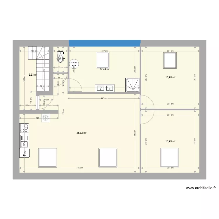 2&egrave;me etage Tergnier. Plan de 