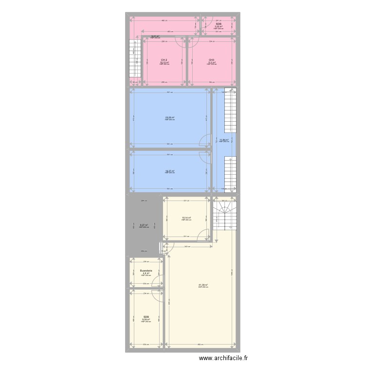 Trooz 1er FIN. Plan de 12 pièces et 160 m2