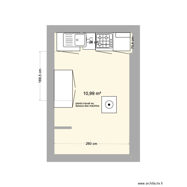 Sylvain Seb. Plan de 1 pièce et 11 m2