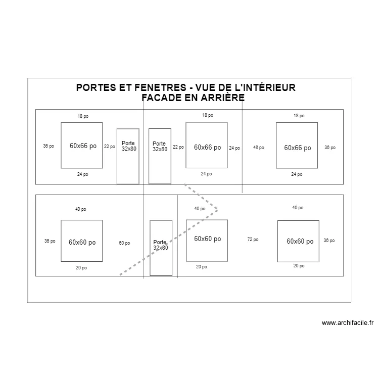 facades arriere1320. Plan de 