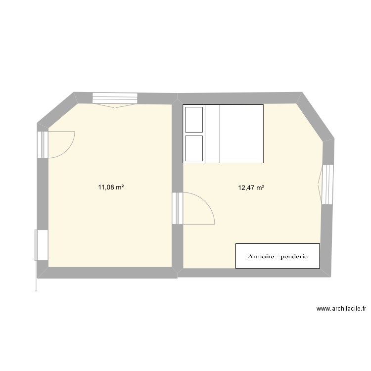 Appart chambre. Plan de 0 pièce et 0 m2