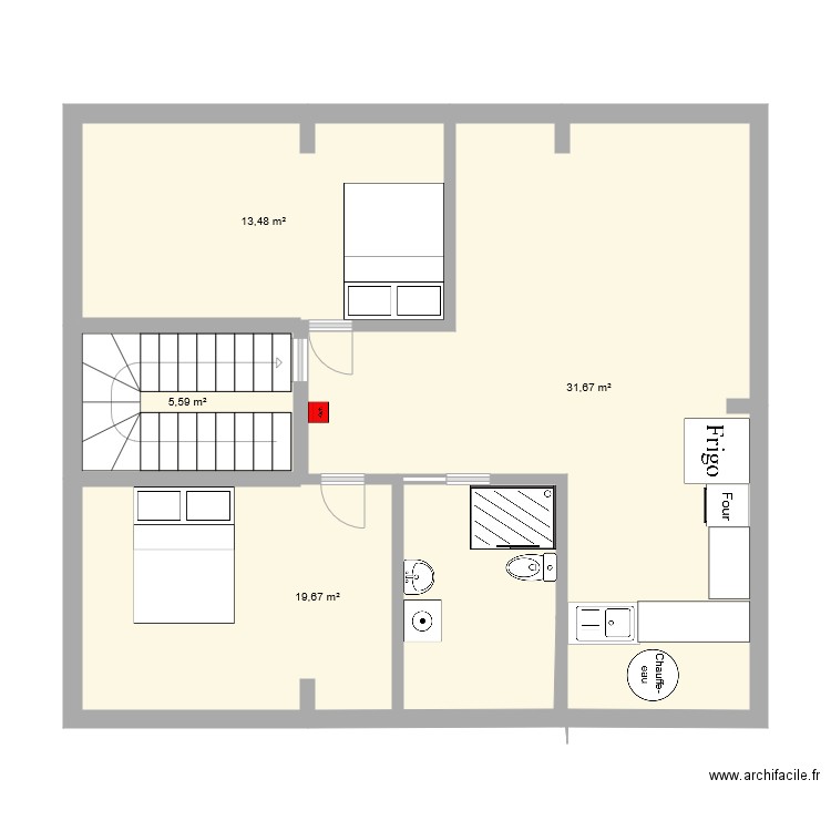 dernier etage. Plan de 0 pièce et 0 m2