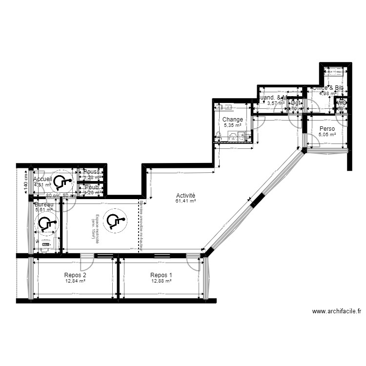 92 Nanterre 118 Salvador Projet JORDAN V ArL 201022 1946. Plan de 13 pièces et 121 m2