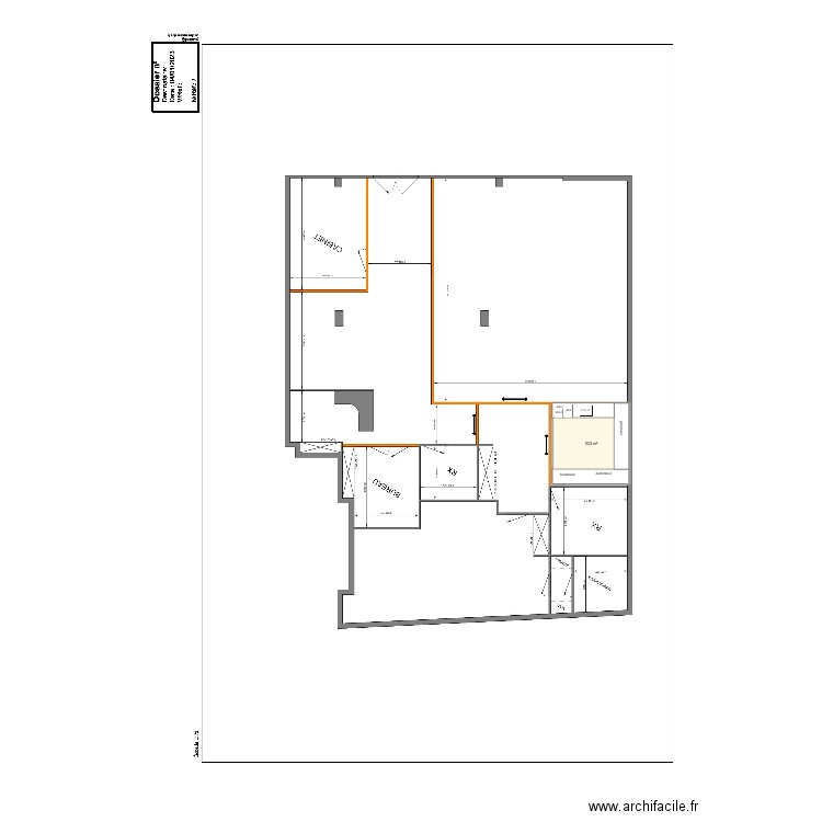 Stérile Choquet. Plan de 1 pièce et 10 m2