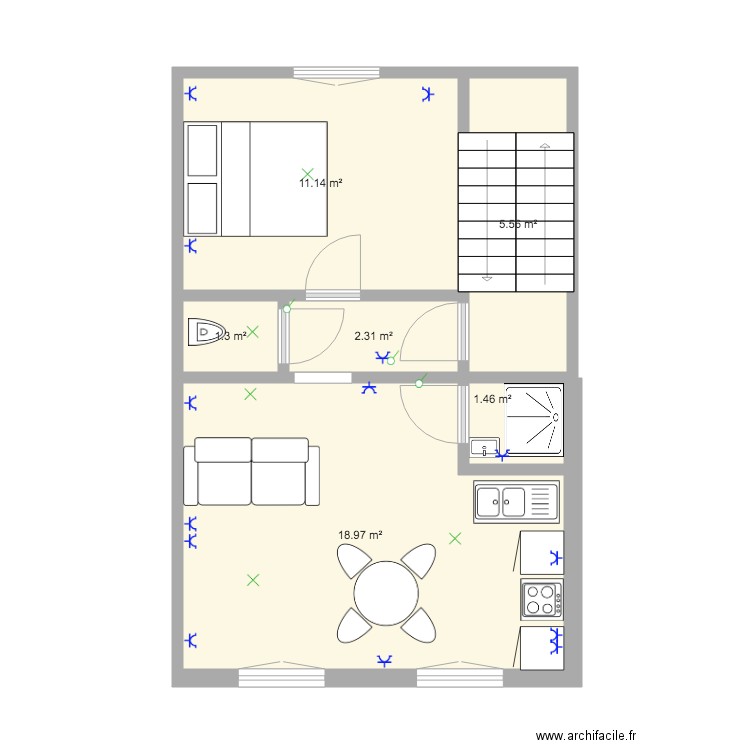 Mtype ROSSINI 1 etage V2X2. Plan de 0 pièce et 0 m2