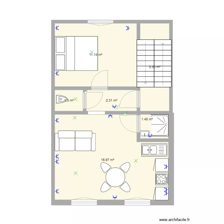 Mtype ROSSINI 1 etage V2X2. Plan de 