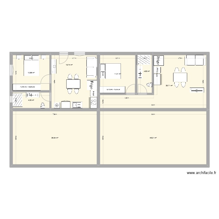 MAISON 2. Plan de 8 pièces et 162 m2