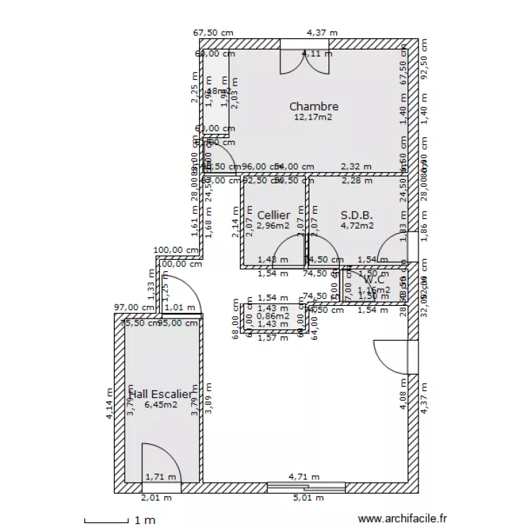 Etage Saint Sever. Plan de 