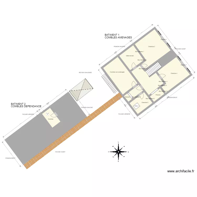 plan combles bat 2 Vasquez Bronfman. Plan de 
