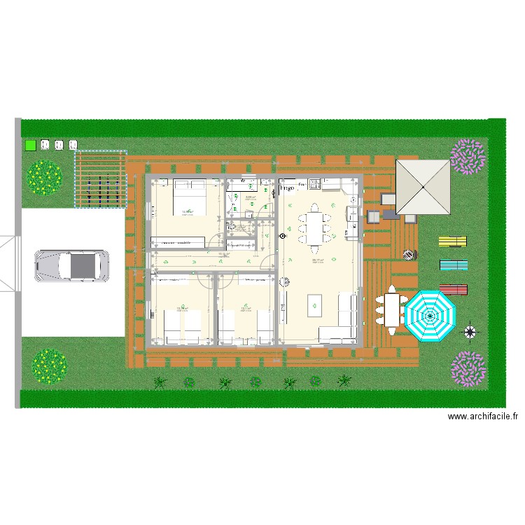 gîte pour location. Plan de 7 pièces et 97 m2