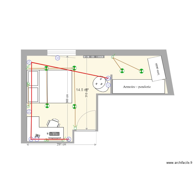 CHAMBRE LEA. Plan de 0 pièce et 0 m2