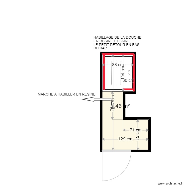 LAGUILLIER NATHALIE . Plan de 1 pièce et 2 m2