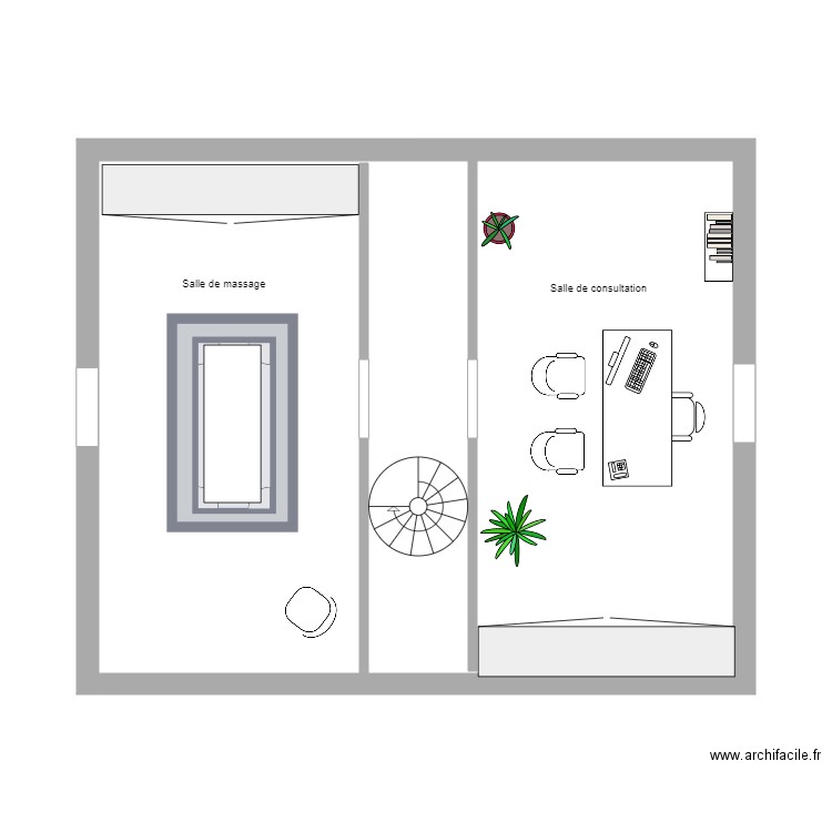 cabinet R+1. Plan de 1 pièce et 42 m2