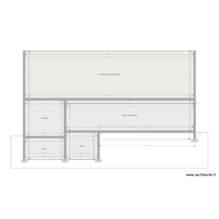 Coupe de face Avant. Plan de 